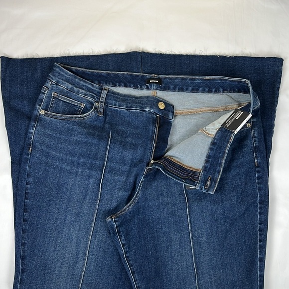 Express Women’s XL Reg 70’s Flare Mid Rise Flexx Hyper Stretch Frayed hem Jean - Picture 8 of 12
